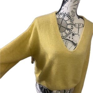 Yellow V-Neck Women's Sweater